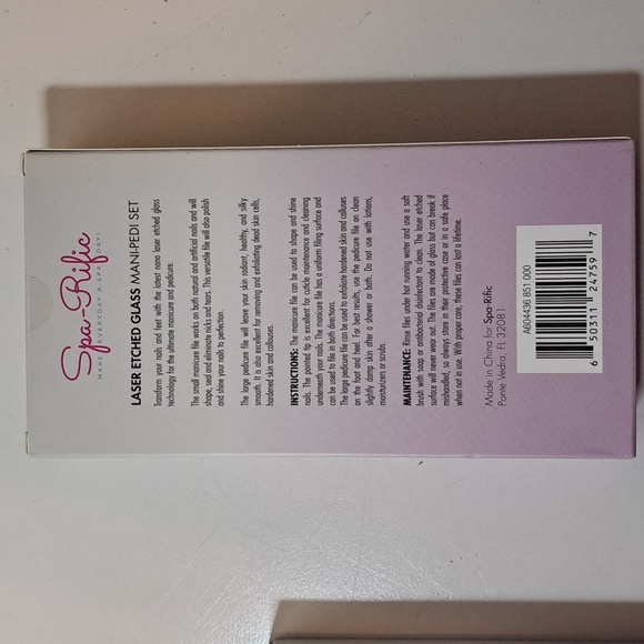 Spa-Rific Set Of Four Nano Laser Etched Glass Mani/Pedi Files Moroccan/Teal - Picture 2 of 2